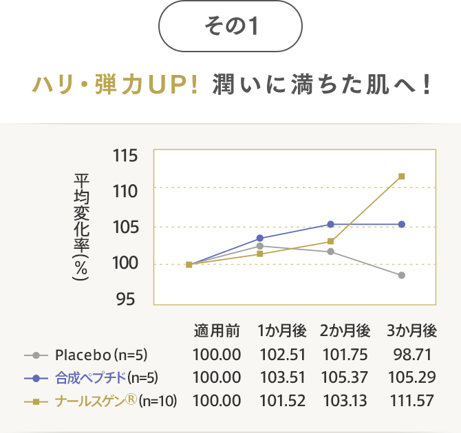 ハリ・弾力UP! 潤いに満ちた肌へ！